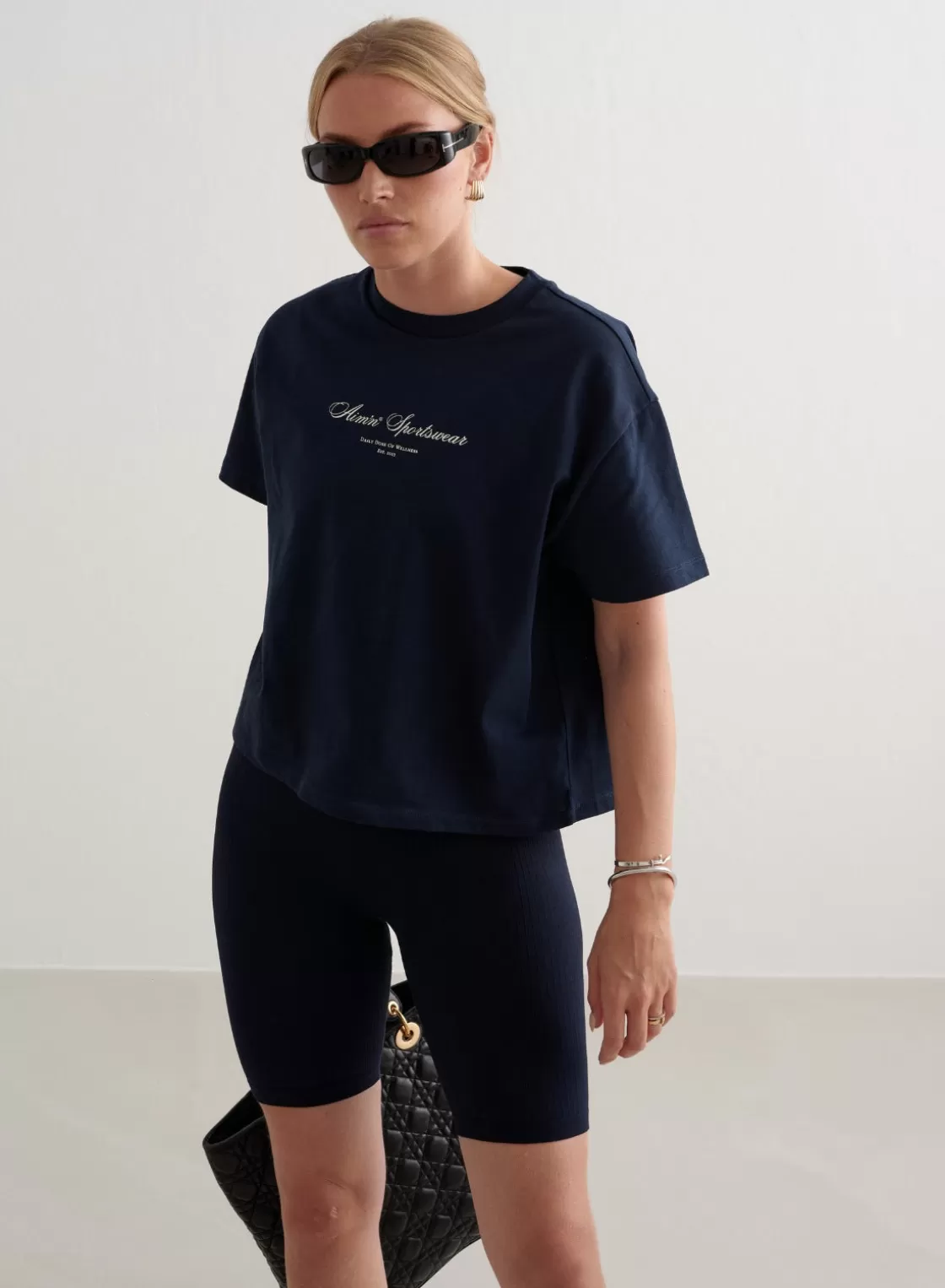 AIM’N Heritage Boxy T-shirt Navy New
